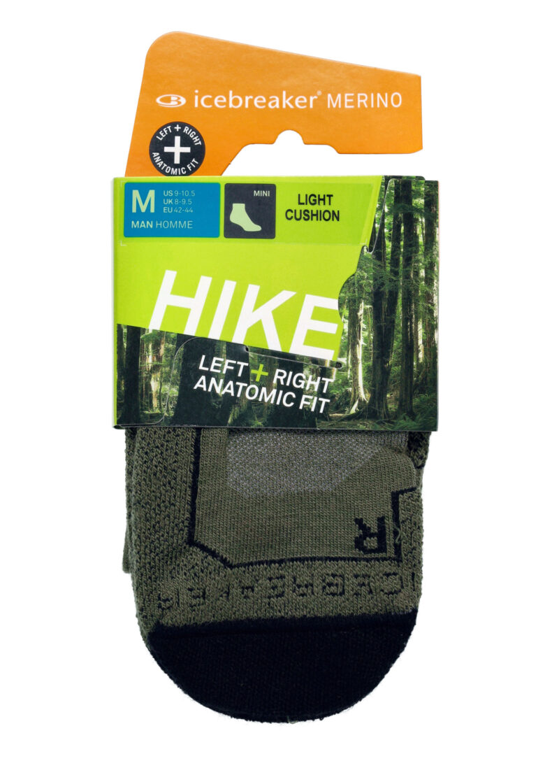 Original Sosete lana merinos Icebreaker Hike+ Light Mini - loden/black/gritstone hthr