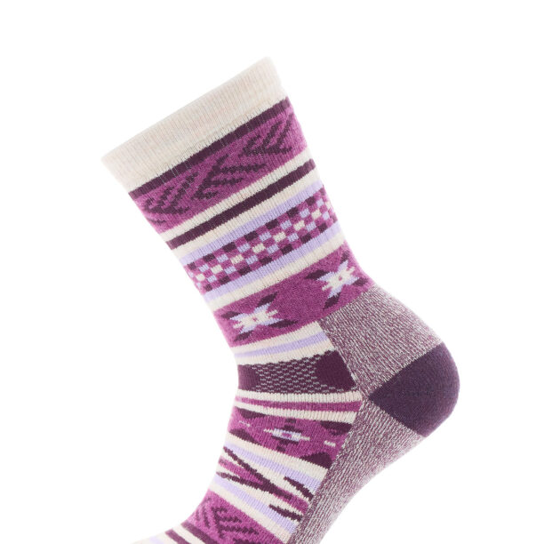 Sosete lana merinos Smartwool Everyday Cabin Games Crew Socks - meadow mauve