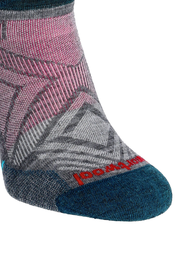 Original Sosete lana merinos femei Smartwool Run Zero Cushion Low Ankle Socks - medium gray