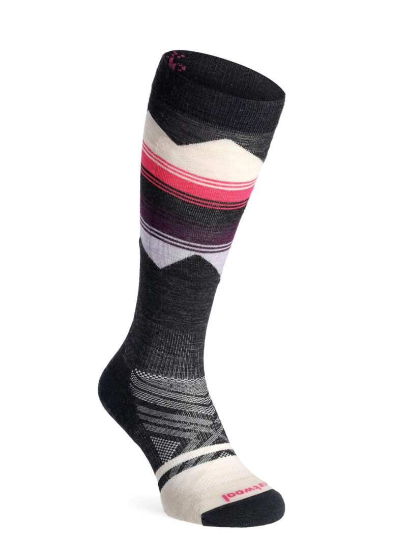 Sosete lana merinos femei Smartwool Ski TC Pattern OTC Socks - charcoal