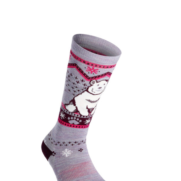 Șosete pentru copii Smartwool Wintersport Full Cushion Polar Bear Pattern OTC  - purple eclipse