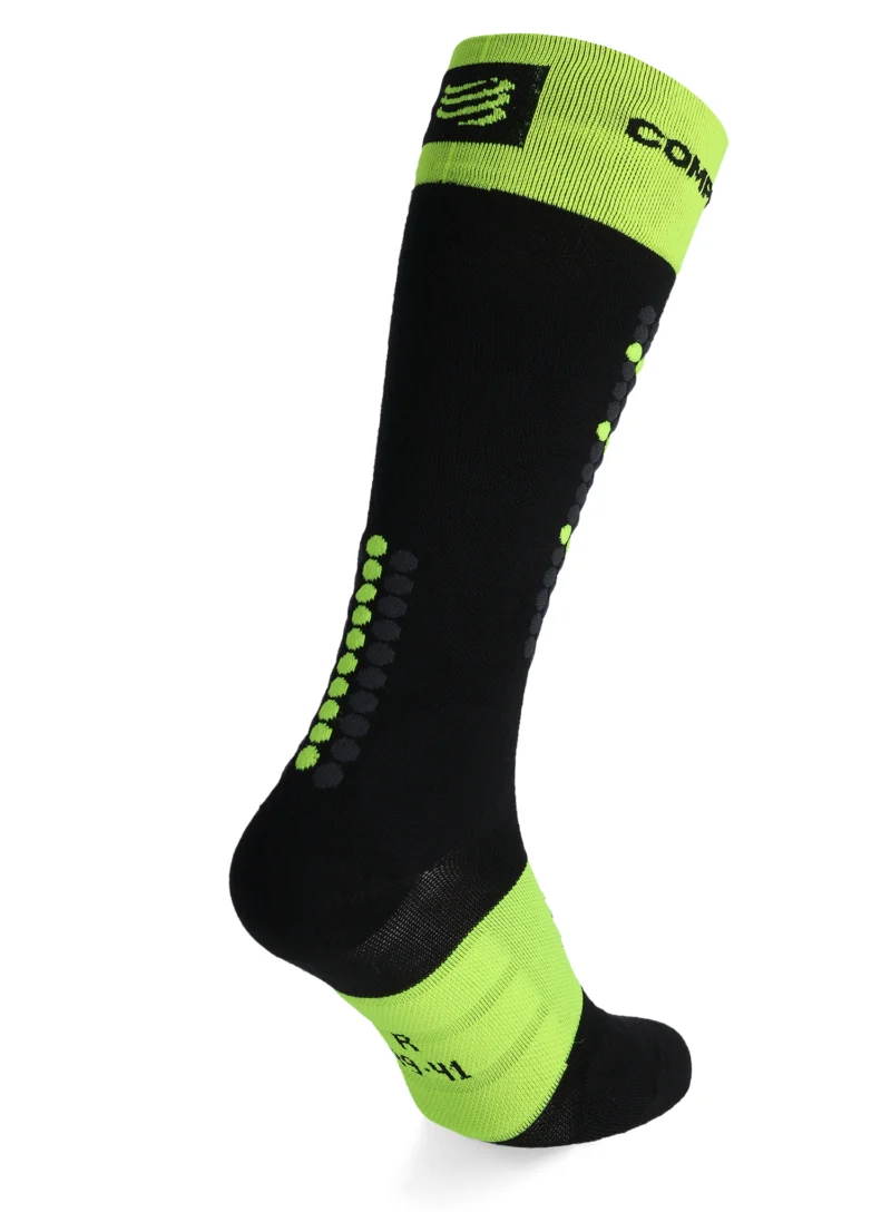 Sosete schi Compressport Alpine Ski Full Socks - black/safe yellow preţ