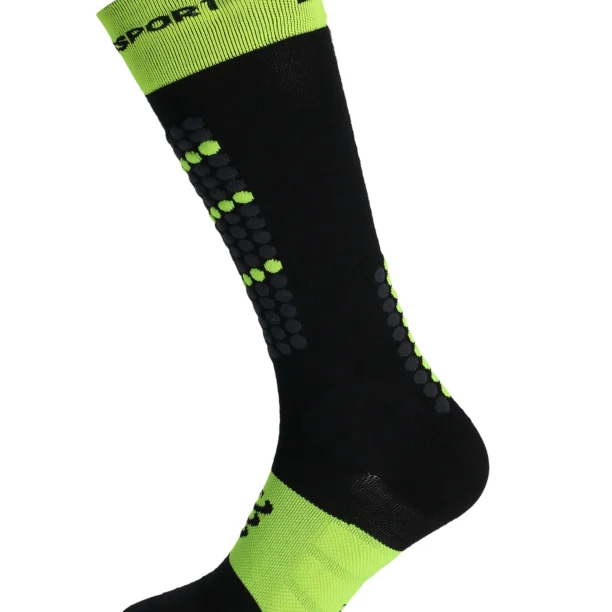 Cumpăra Sosete schi Compressport Alpine Ski Full Socks - black/safe yellow