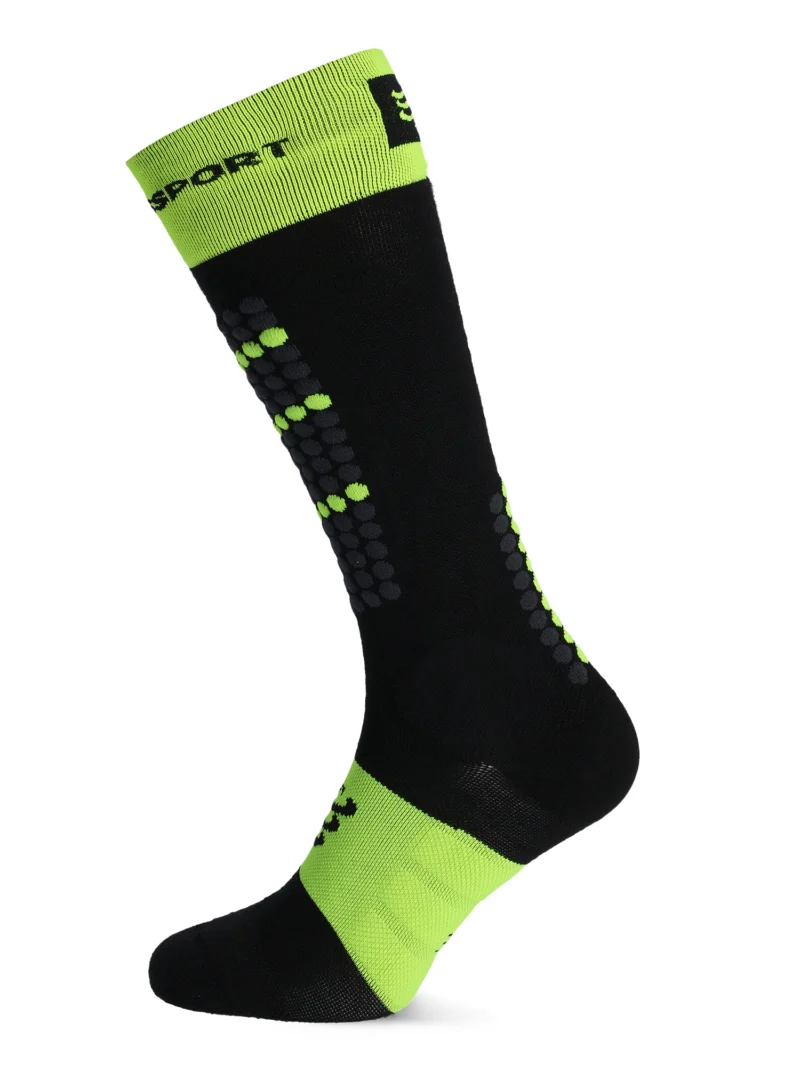 Cumpăra Sosete schi Compressport Alpine Ski Full Socks - black/safe yellow