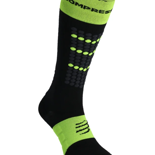 Sosete schi Compressport Alpine Ski Full Socks - black/safe yellow