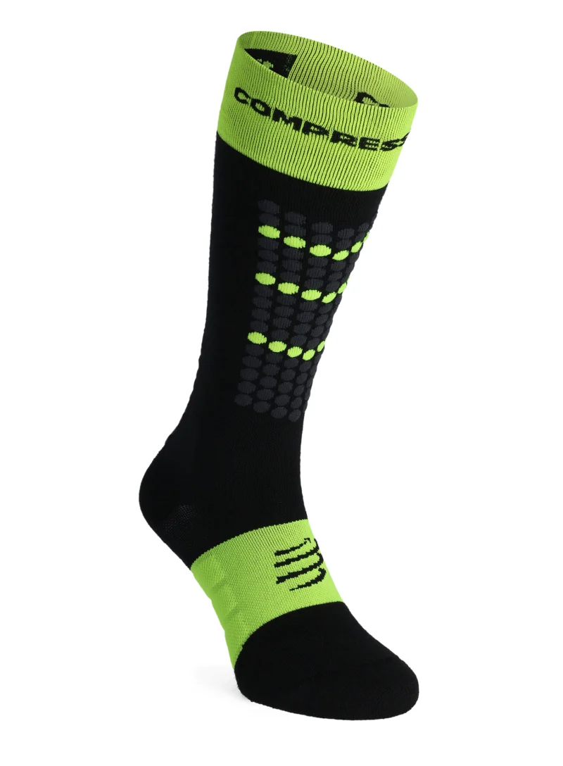 Sosete schi Compressport Alpine Ski Full Socks - black/safe yellow