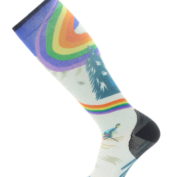 Sosete schi Smartwool Ski Zero Cushion Rainbow Trails Print OTC Socks - laguna blue