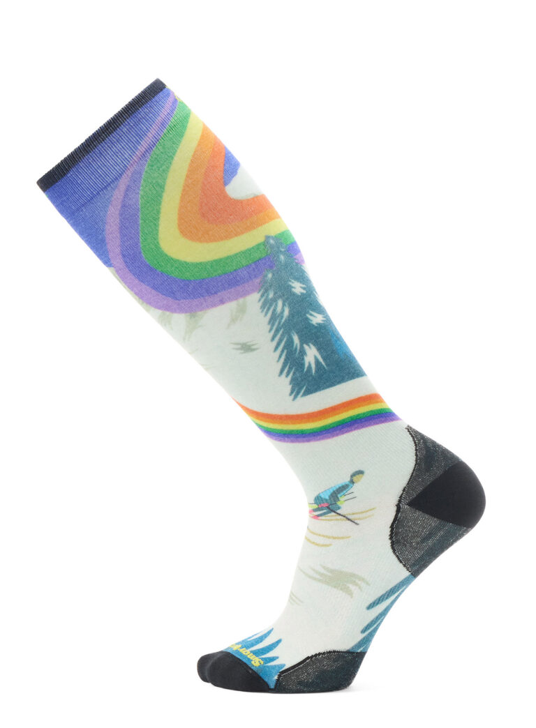 Sosete schi Smartwool Ski Zero Cushion Rainbow Trails Print OTC Socks - laguna blue