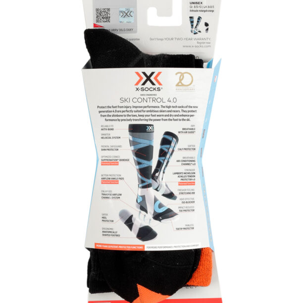 Sosete schi X-Socks Ski Control 4.0 - anthracite melange/x-orange preţ