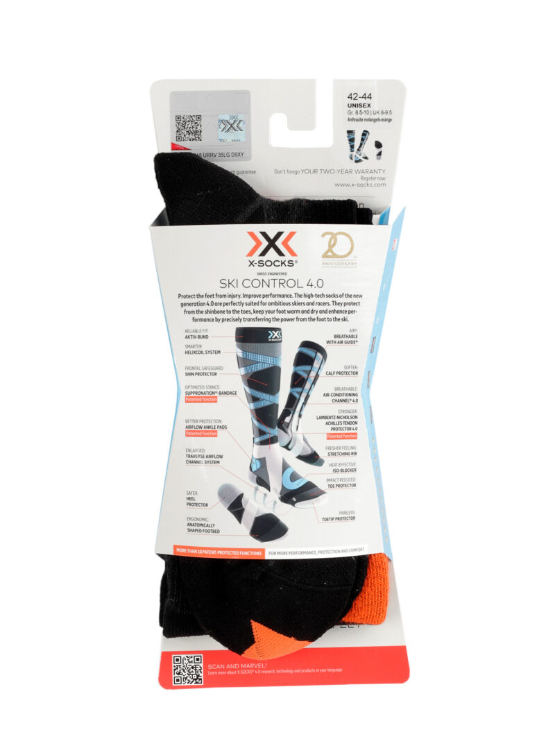 Sosete schi X-Socks Ski Control 4.0 - anthracite melange/x-orange preţ