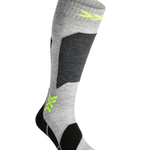 Sosete schi X-Socks Ski Discover OTC - rhino grey/canary