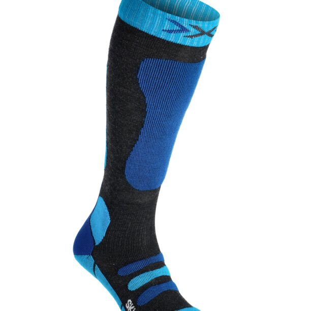 Sosete schi X-Socks Ski JR 4.0 - anthracite melange/blue