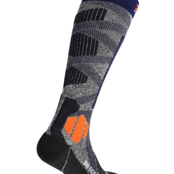 Sosete schi X-Socks Ski Rider 4.0 - stone grey/melange blue preţ