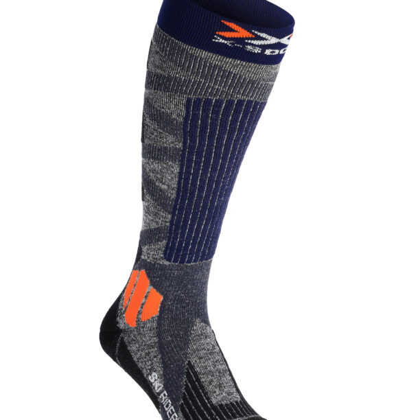 Sosete schi X-Socks Ski Rider 4.0 - stone grey/melange blue