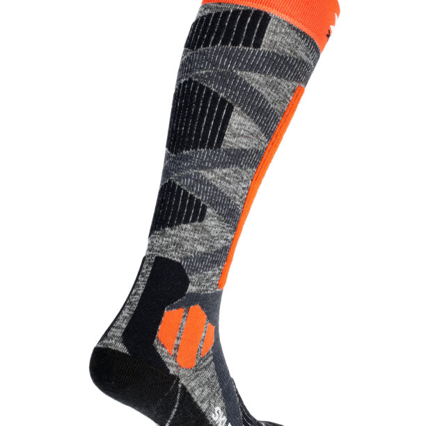 Sosete schi X-Socks Ski Rider 4.0 - stone grey/x-orange preţ