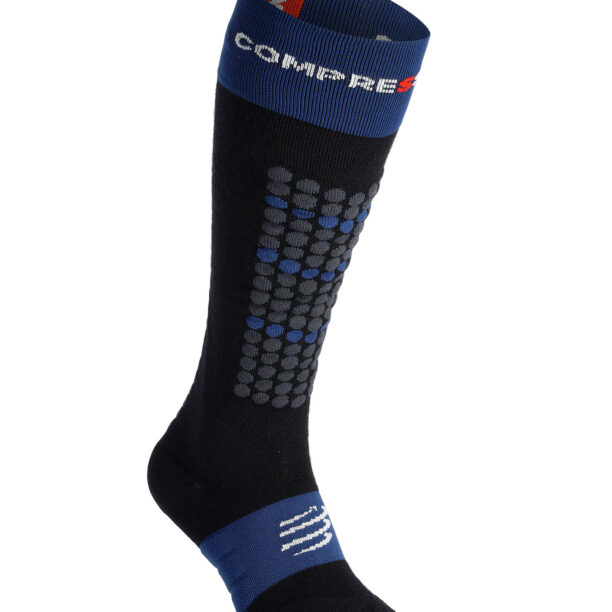 Sosete schi de tura Compressport Alpine Ski Full Socks - black/estate blue