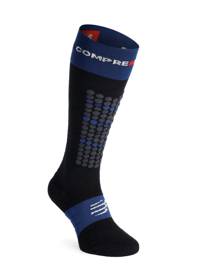 Sosete schi de tura Compressport Alpine Ski Full Socks - black/estate blue