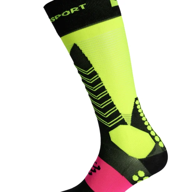 Cumpăra Sosete schi de tura Compressport Ski Mountaineering Full Socks - safe yellow/black