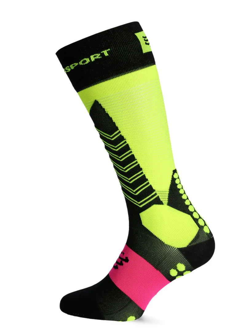 Cumpăra Sosete schi de tura Compressport Ski Mountaineering Full Socks - safe yellow/black