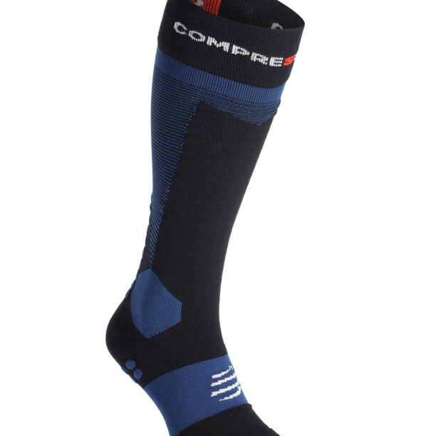 Sosete schi de tura Compressport Ski Touring Full Socks - black/estate blue