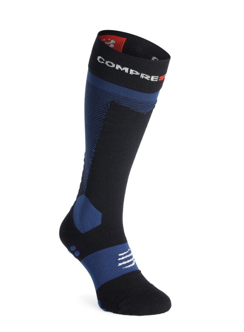 Sosete schi de tura Compressport Ski Touring Full Socks - black/estate blue