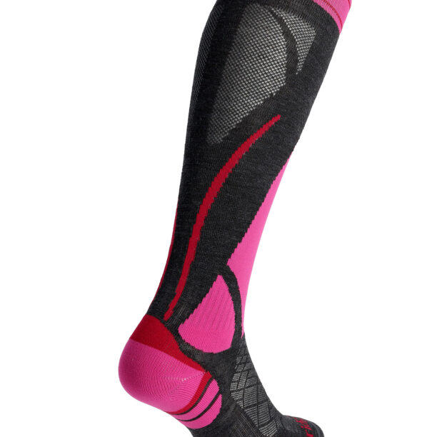 Șosete schi femei Bridgedale Ski Lightweight Merino Performance - graphite/pink preţ