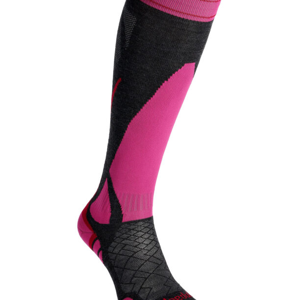 Șosete schi femei Bridgedale Ski Lightweight Merino Performance - graphite/pink