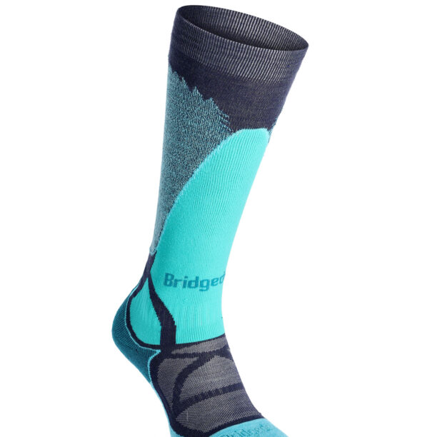 Șosete schi femei Bridgedale Ski Mid Merino E Pattern - dark denim/aqua