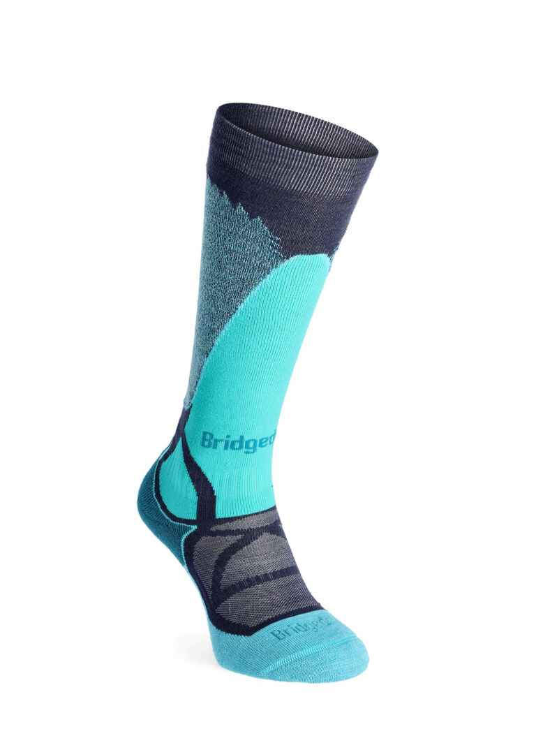 Șosete schi femei Bridgedale Ski Mid Merino E Pattern - dark denim/aqua