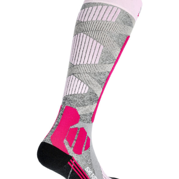 Șosete schi femei X-Socks Ski Rider 4.0 - stone grey melange/pink preţ