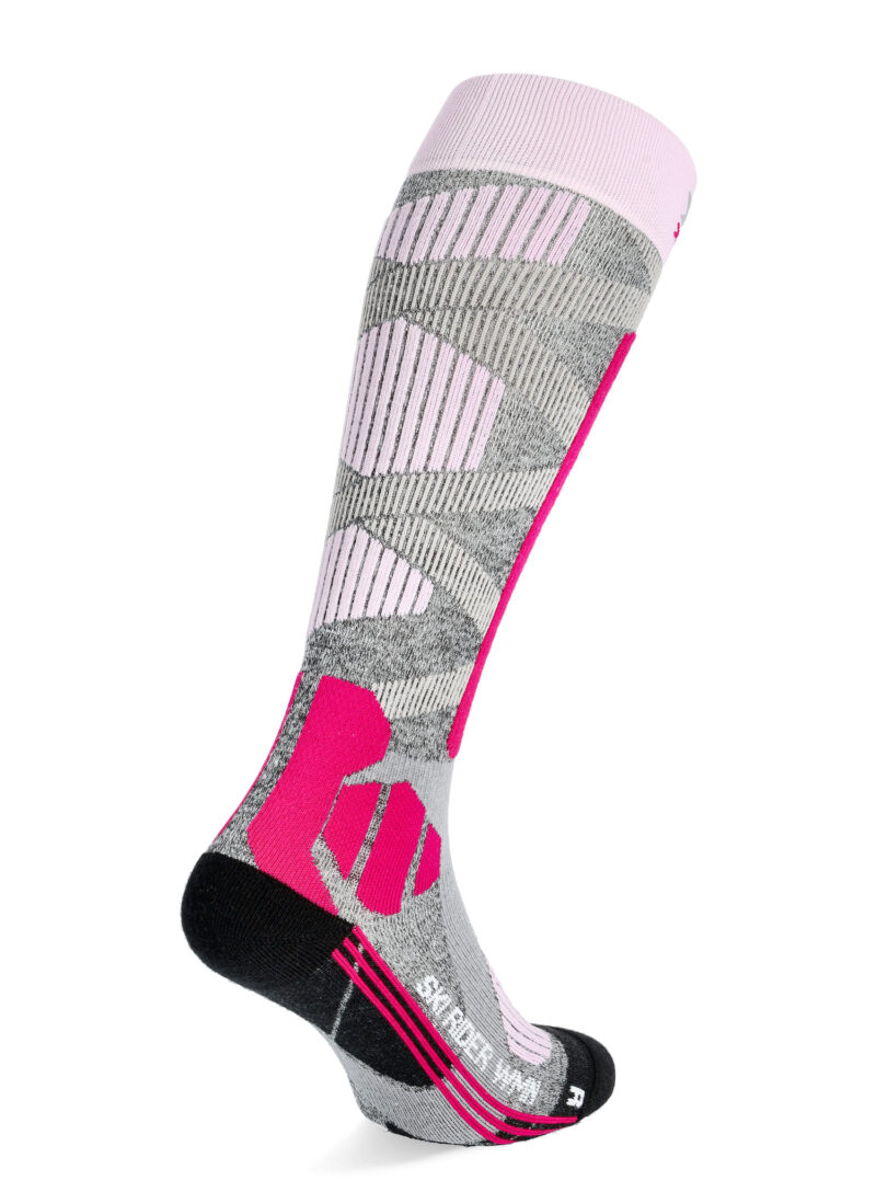 Șosete schi femei X-Socks Ski Rider 4.0 - stone grey melange/pink preţ