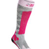 Șosete schi femei X-Socks Ski Rider 4.0 - stone grey melange/pink