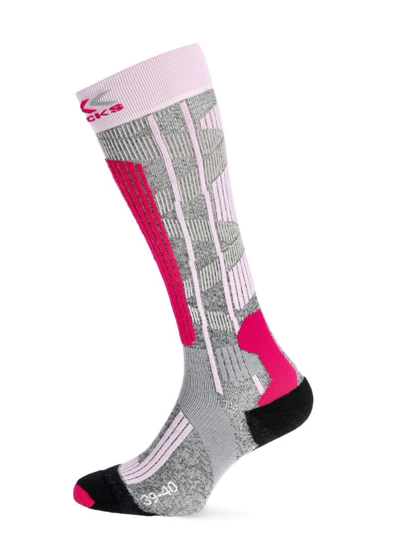 Cumpăra Șosete schi femei X-Socks Ski Rider 4.0 - stone grey melange/pink