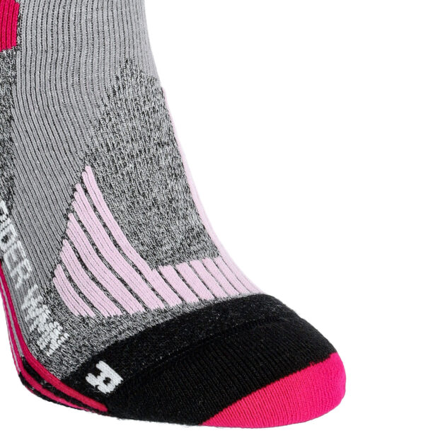 Original Șosete schi femei X-Socks Ski Rider 4.0 - stone grey melange/pink