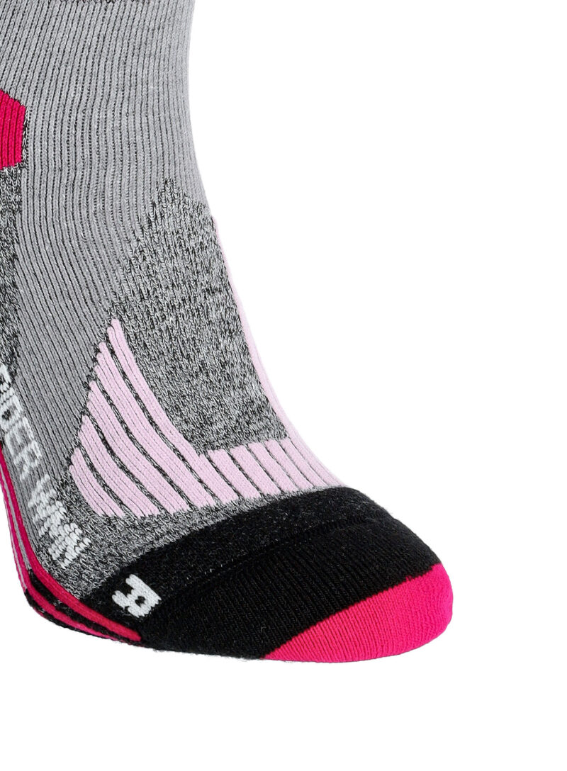 Original Șosete schi femei X-Socks Ski Rider 4.0 - stone grey melange/pink