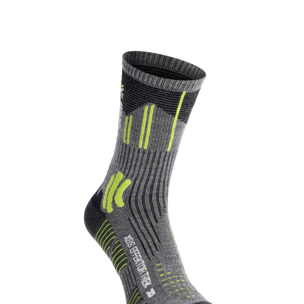 Șosete trekking X-Socks Effektor Trekking - grey melange/effektor green