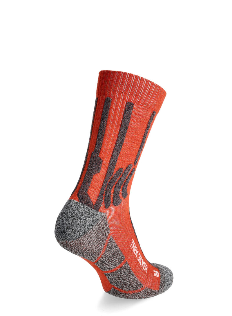 Șosete trekking X-Socks Trek Silver - crimson red/dolomite grey preţ