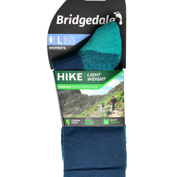 Original Sosete trekking femei Bridgedale Hike Lightweight Merino Performance Boot - denim