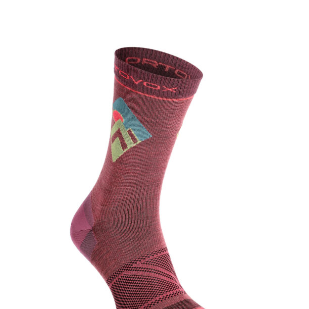 Sosete trekking femei Ortovox Alpine Light Comp Mid Socks - wild rose