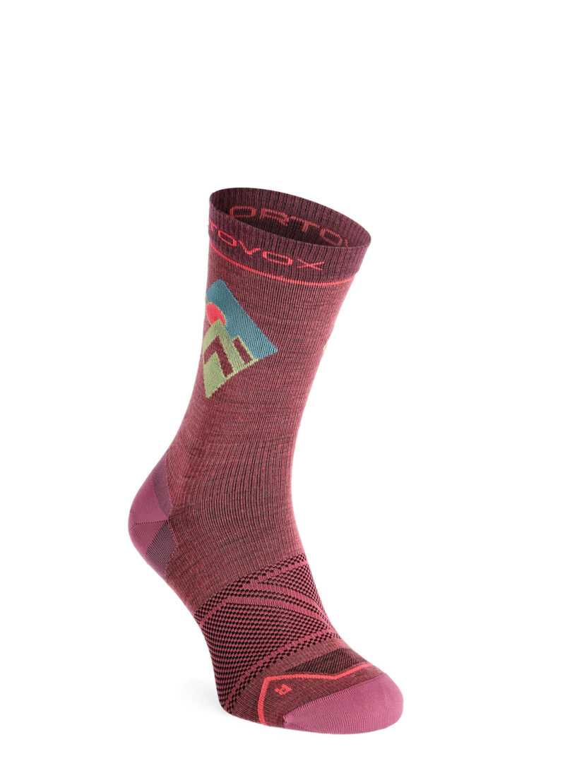 Sosete trekking femei Ortovox Alpine Light Comp Mid Socks - wild rose