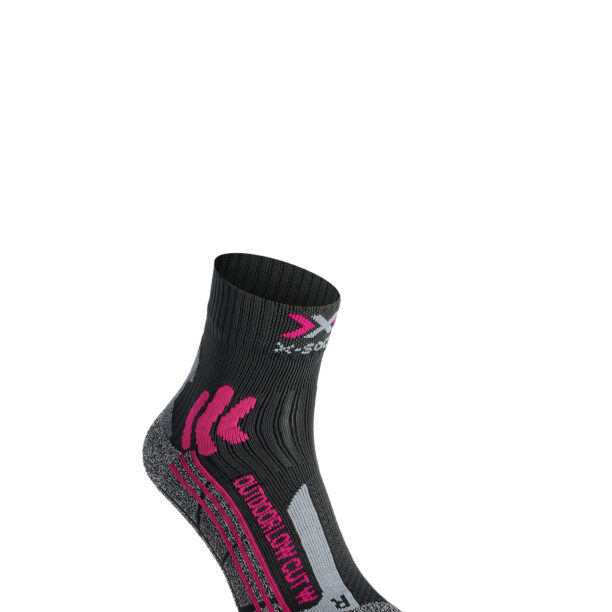 Sosete trekking femei X-Socks Trek Outdoor Low Cut - anthracite/fuchsia