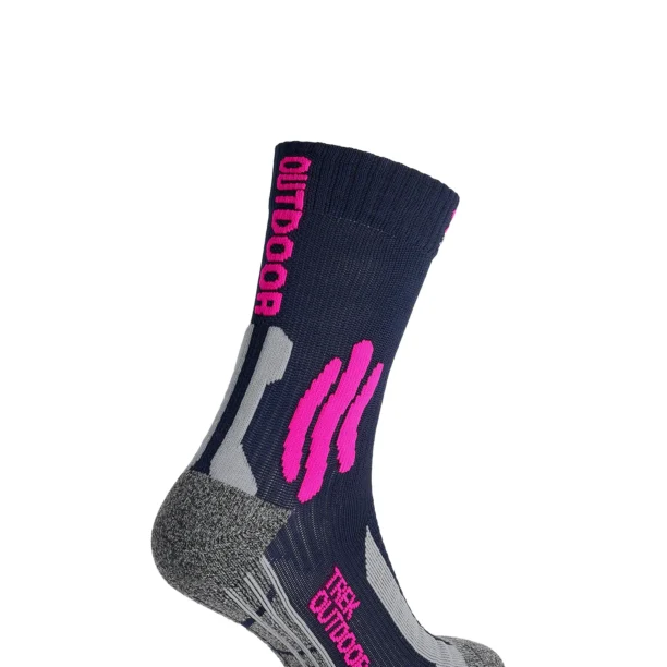 Sosete trekking femei X-Socks Trek Outdoor - m.blue/pink/lt grey melange preţ