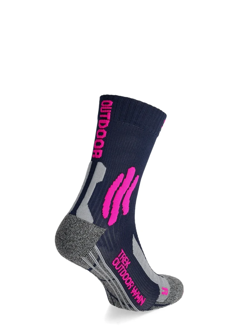 Sosete trekking femei X-Socks Trek Outdoor - m.blue/pink/lt grey melange preţ