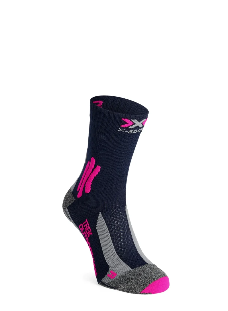 Sosete trekking femei X-Socks Trek Outdoor - m.blue/pink/lt grey melange