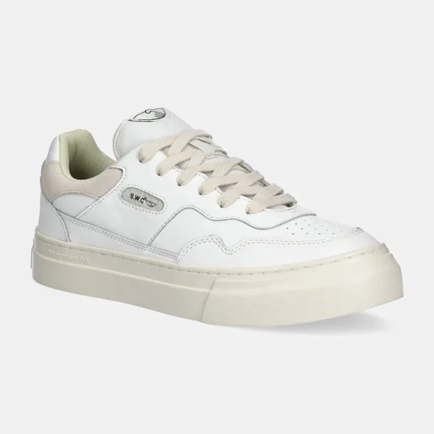 Stepney Workers Club sneakers din piele Pearl Leather culoarea alb