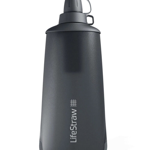 Original Sticla cu filtru LifeStraw Peak Series Flex Squeeze Bottle 1L - dark grey