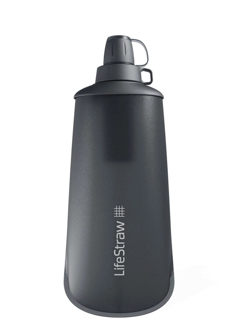 Original Sticla cu filtru LifeStraw Peak Series Flex Squeeze Bottle 1L - dark grey