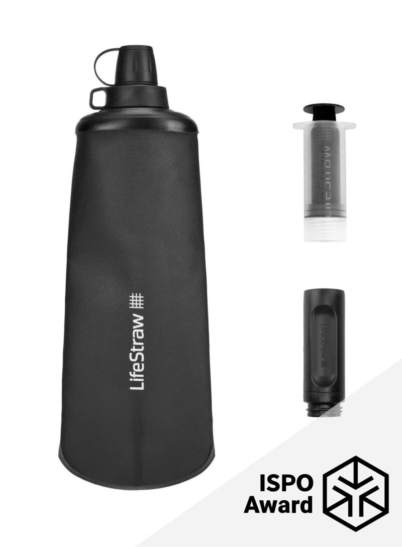 Sticla cu filtru LifeStraw Peak Series Flex Squeeze Bottle 1L - dark grey