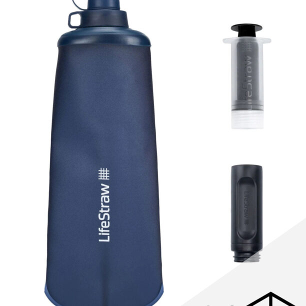 Sticla cu filtru LifeStraw Peak Series Flex Squeeze Bottle 1L - mountain blue