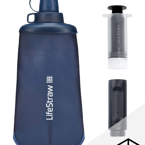 Sticla cu filtru LifeStraw Peak Series Flex Squeeze Bottle 22 oz (650 ml) - mountain blue